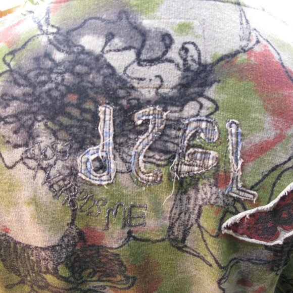 Desigual Abstract Floral Button Front Blazer Size Large - Picture 7 of 9